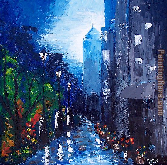 BLUE RAIN painting - Unknown Artist BLUE RAIN art painting